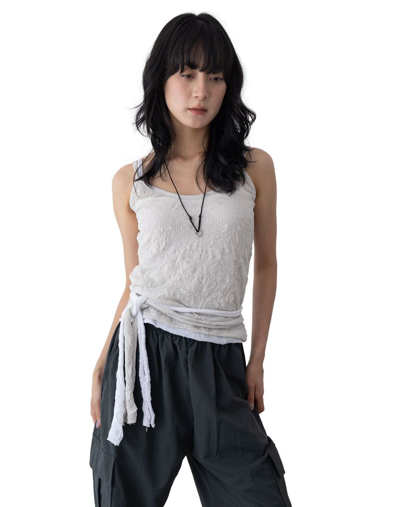 un:tyl（オンタイル）の「Ropeul Muffler Layered Sleeveless Set（Tops）」
