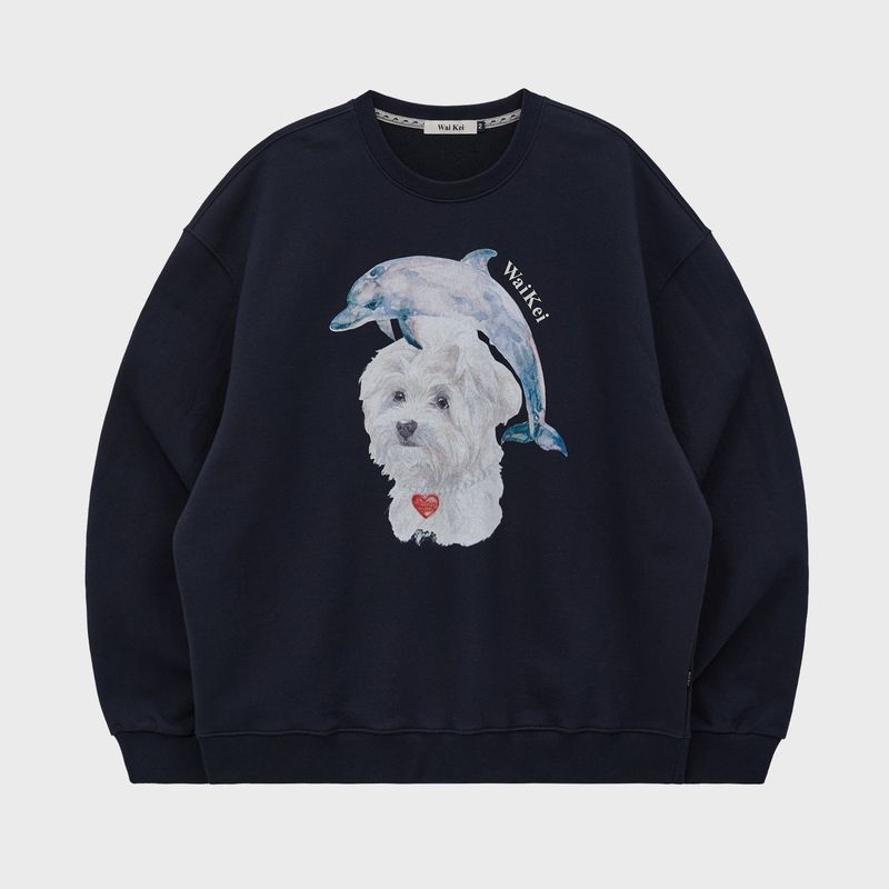 Watercolor Puppydolphin Jumping Sweatshirt