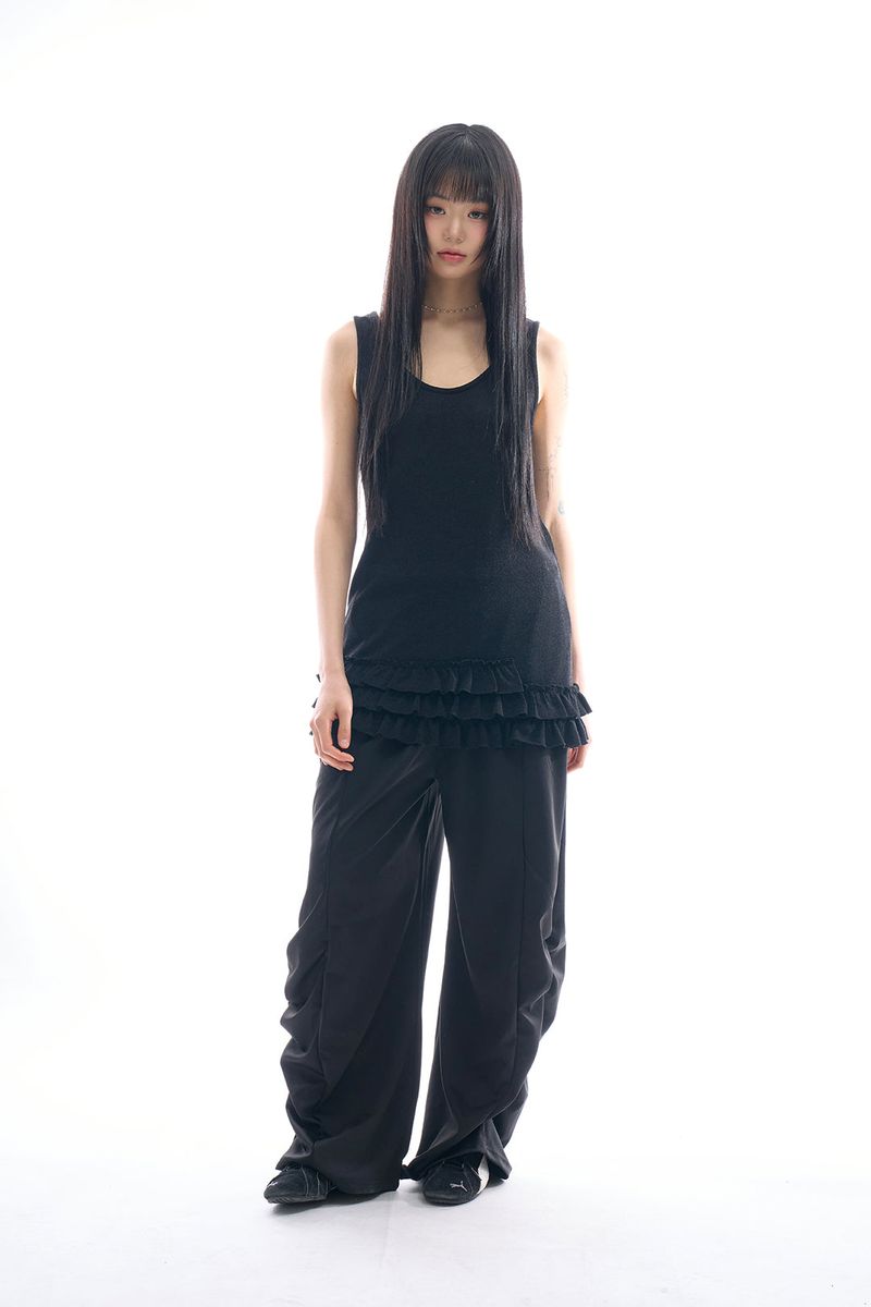 Pliva frill long sleeveless