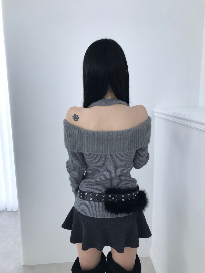 saint off strap knit(3 color)