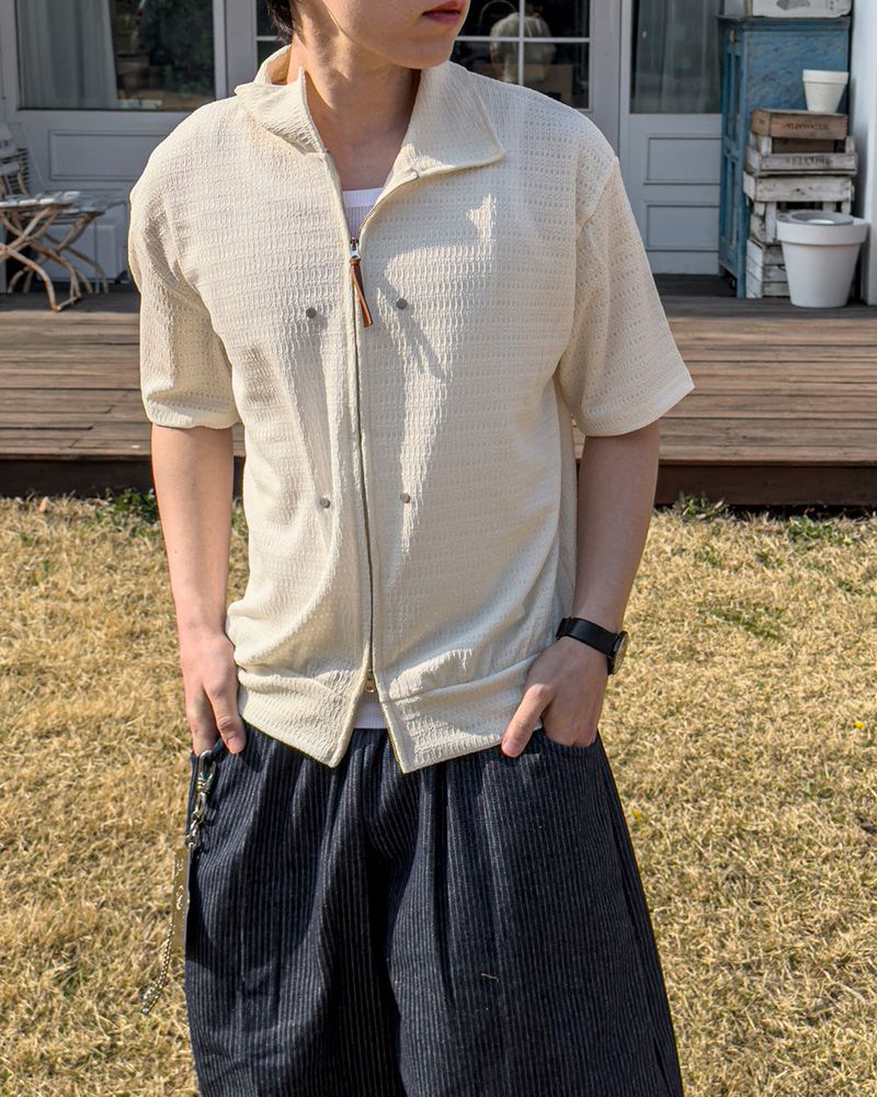 Rivet Knit Zip-Up Cardigan
