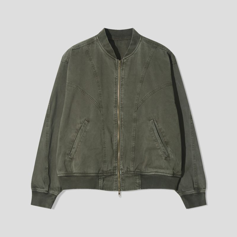 Dying washing cut varsity jacket