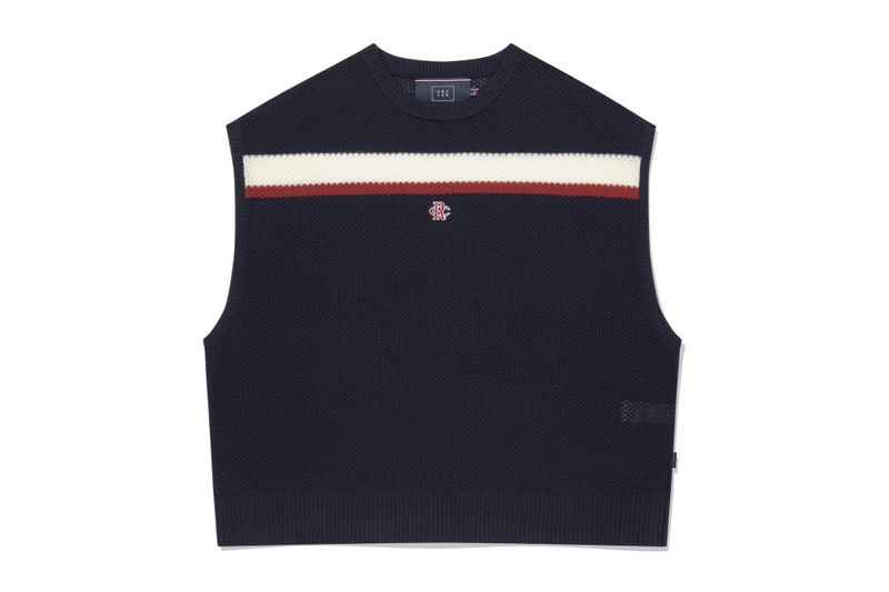 DOUBLE LINE WAFFLE KNIT VEST