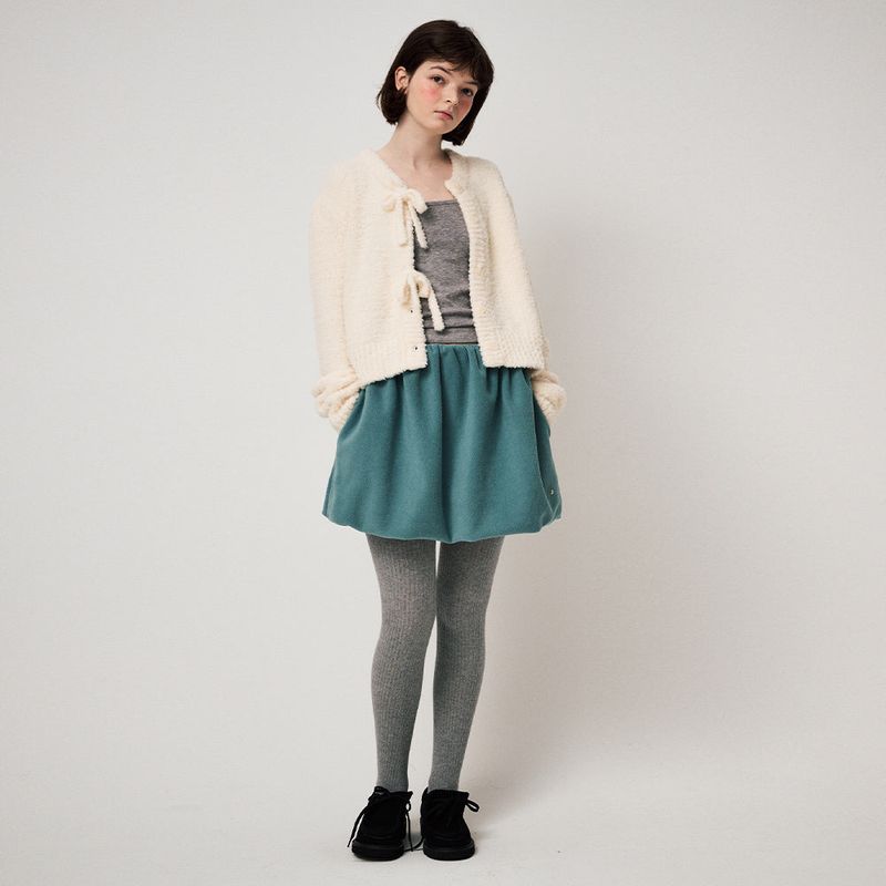 FLUFFY KNIT CARDIGAN, CREAM