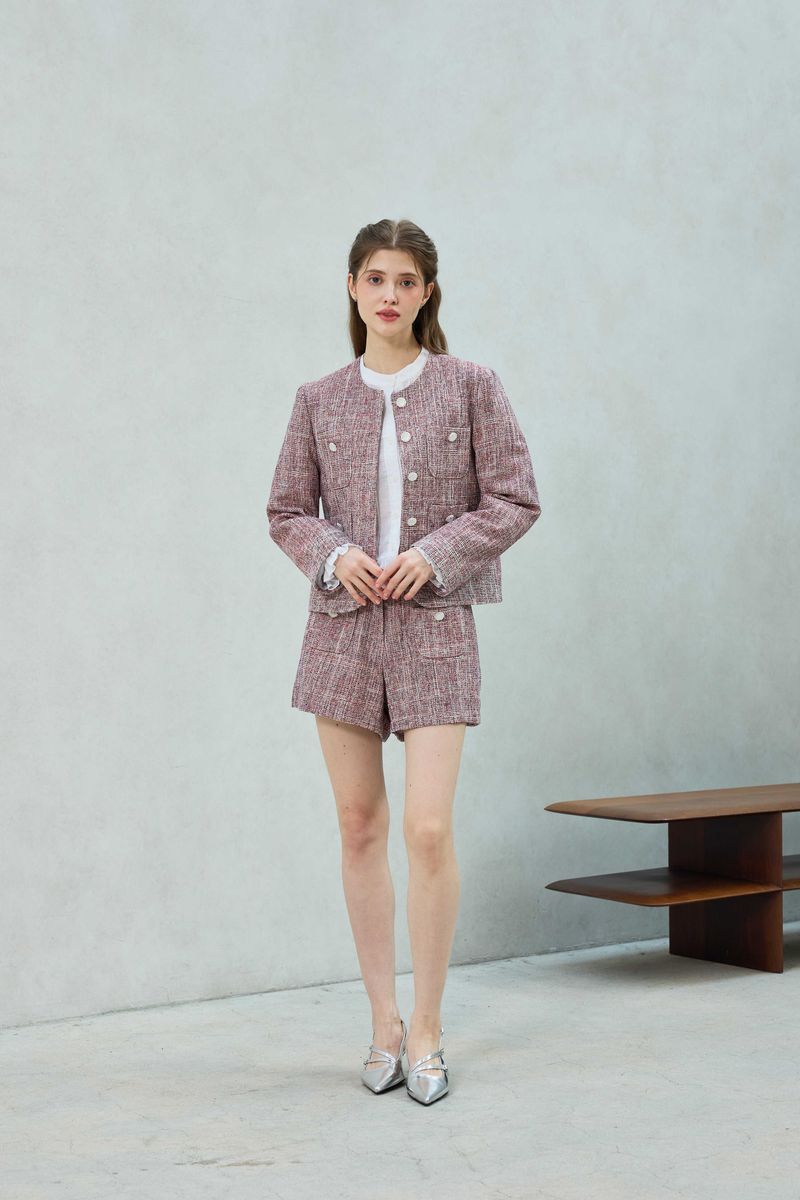 CHERISH TWEED JACKET / RED