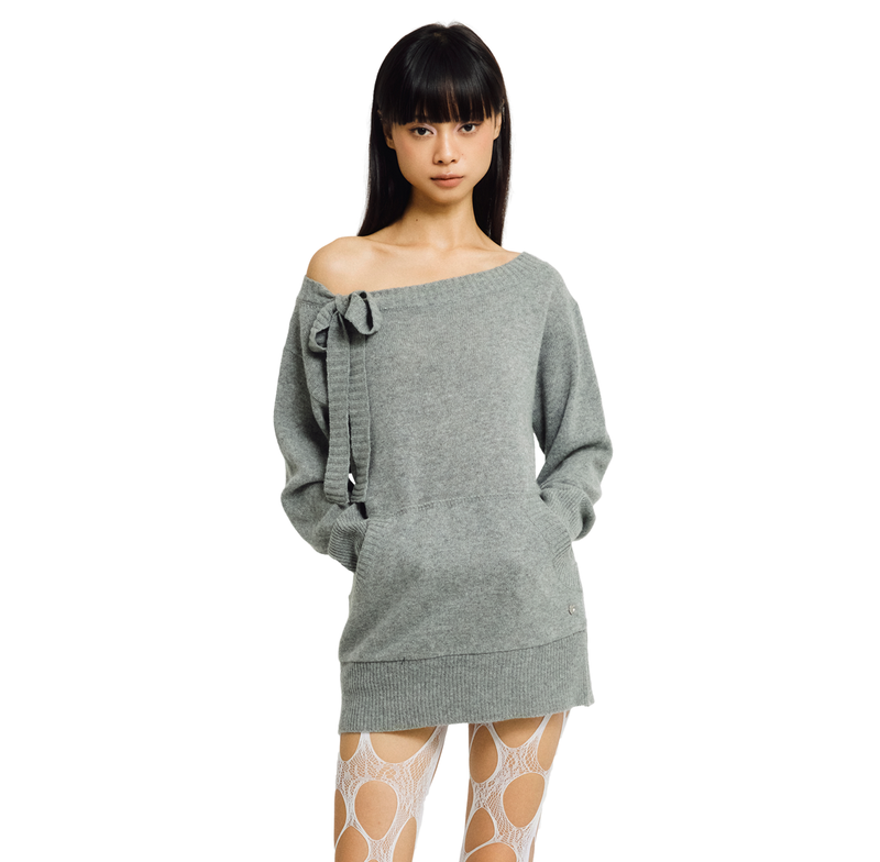 MUFFIN KNIT DRESS [GREY]