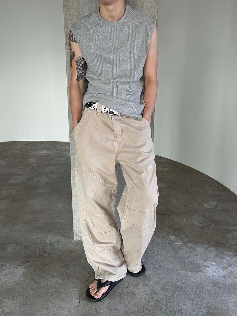Ribbed muscle knit sleeveless(5color)