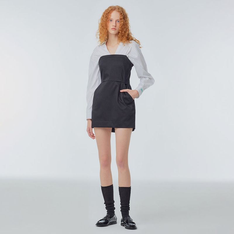 Blouse mixed mini dress