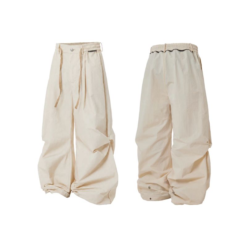 RELABEL(DIGGER Ridge) cotton woven nylon mountain fold hemp rope drawstring leg-binding silhouette paratrooper pants
