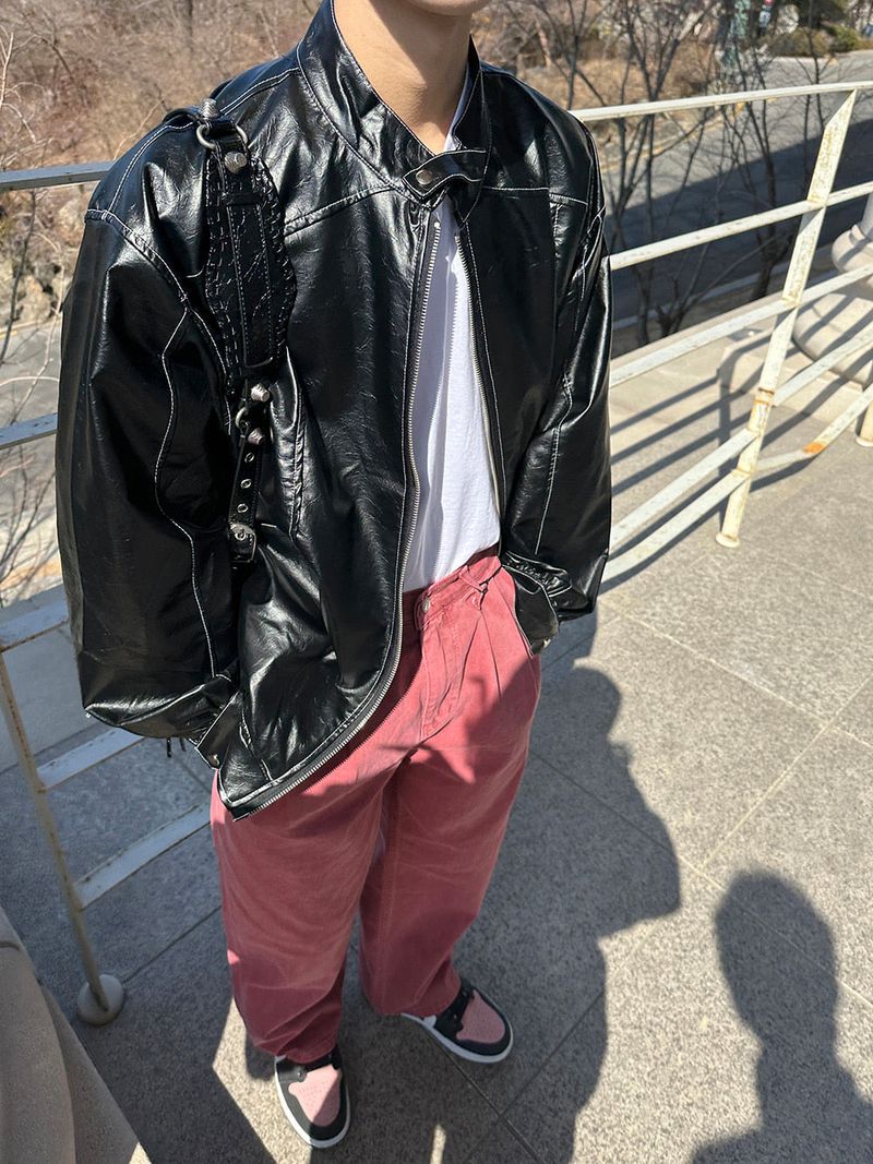 Mase Stitch Leather Coating Jacket (3color)