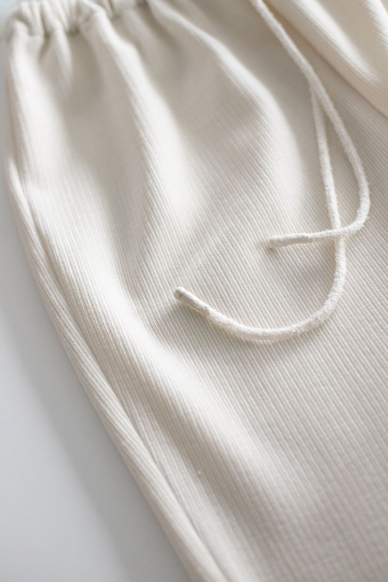 Corduroy boots cut pants (Ivory)