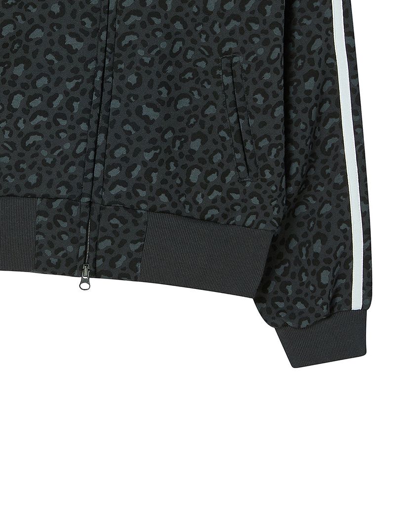 LEOPARD ZIP UP BLACK