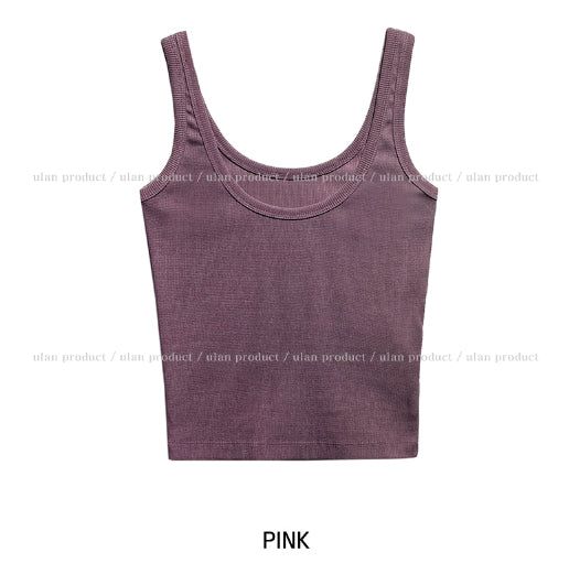 [U-BASIC] Roel Pigment Ribbed Tank Top