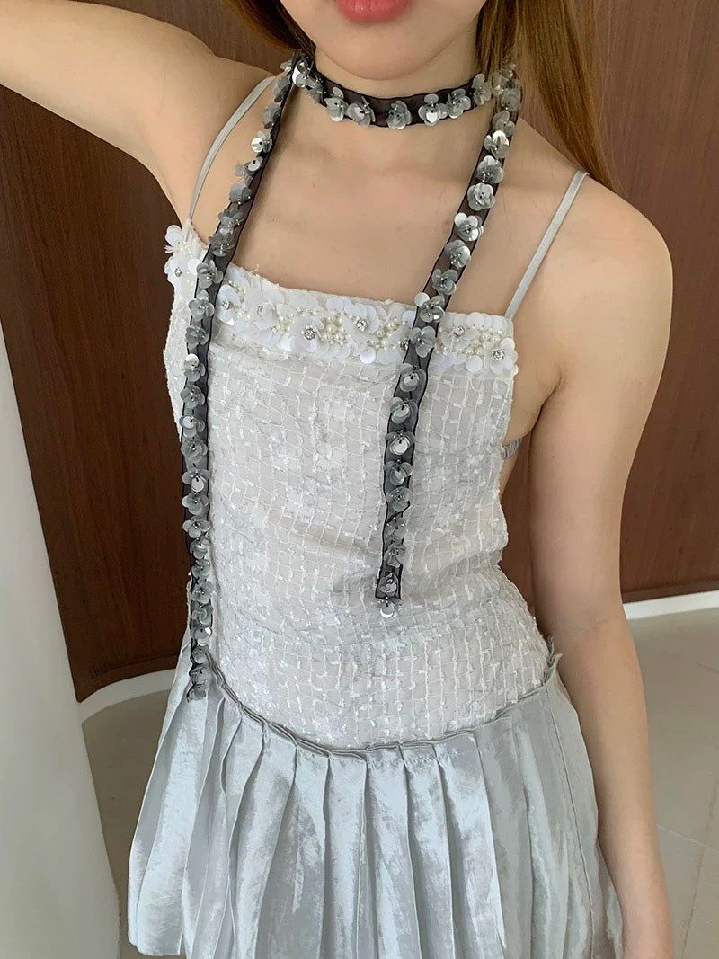 House of haus（ハウス オブ ハウス）の「スパンコール フラワー マフラー風 ネックレス（アクセサリー）」