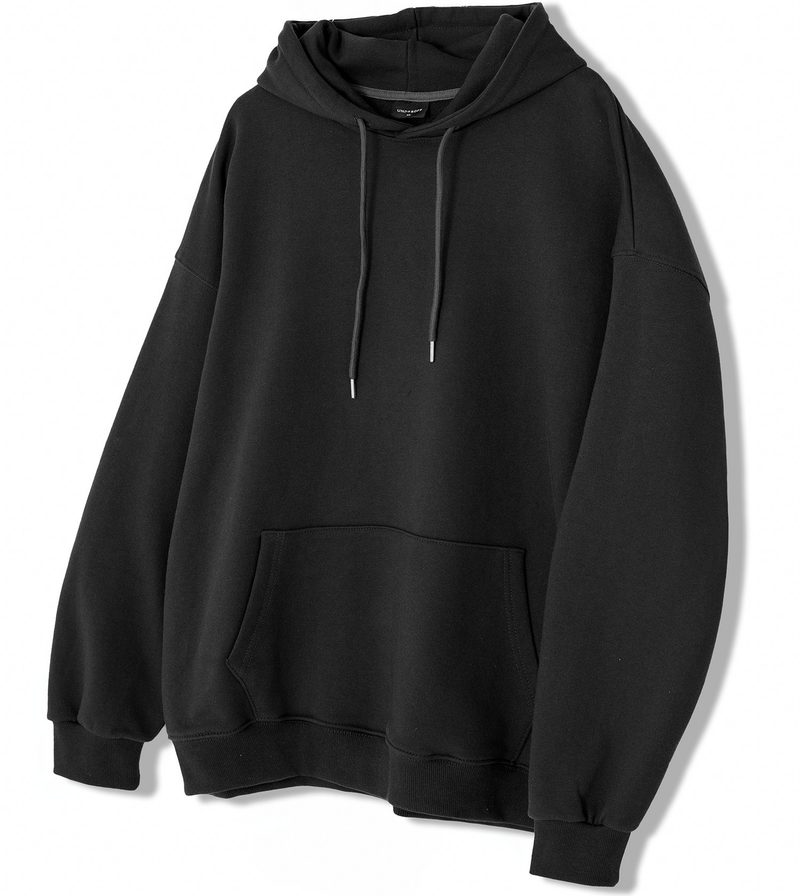 Authentic Relaxed Basic Hoodie Black