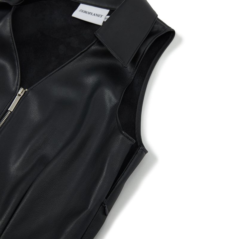 ダイアンレザーミニドレス / Diane Leather Mini Dress [BLACK]