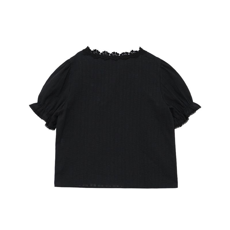 KOOKEESEE(クキシ)の「Lace Puff Blouse (black)(Tops)」