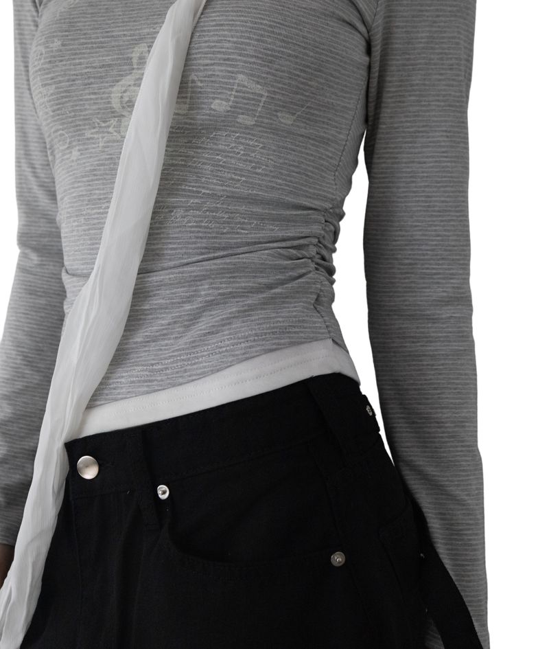 Uta Scarf Shirring T-Shirt