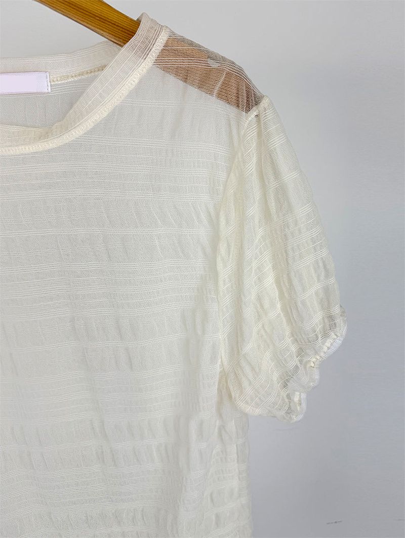 SHEER PUFF BLOUSE (4C)