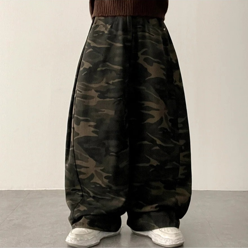 Culler Camo Side Pin Tuck Wide Pants