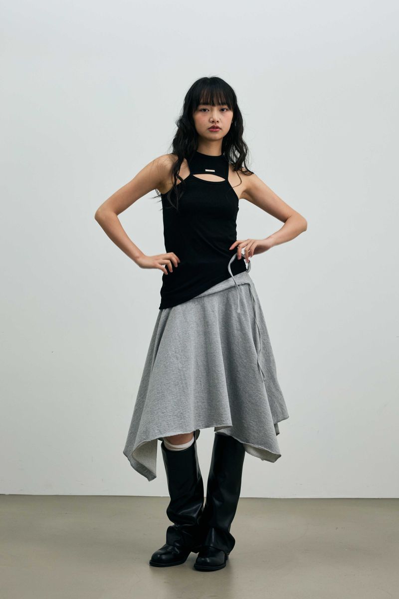 SILENT MIRAGE SWEAT SKIRT / MELANGE