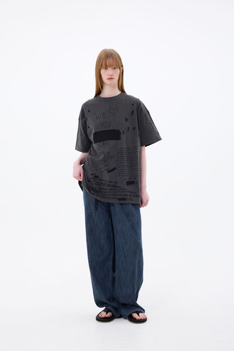 SCRIBBLE T-SHIRT / CHARCOAL