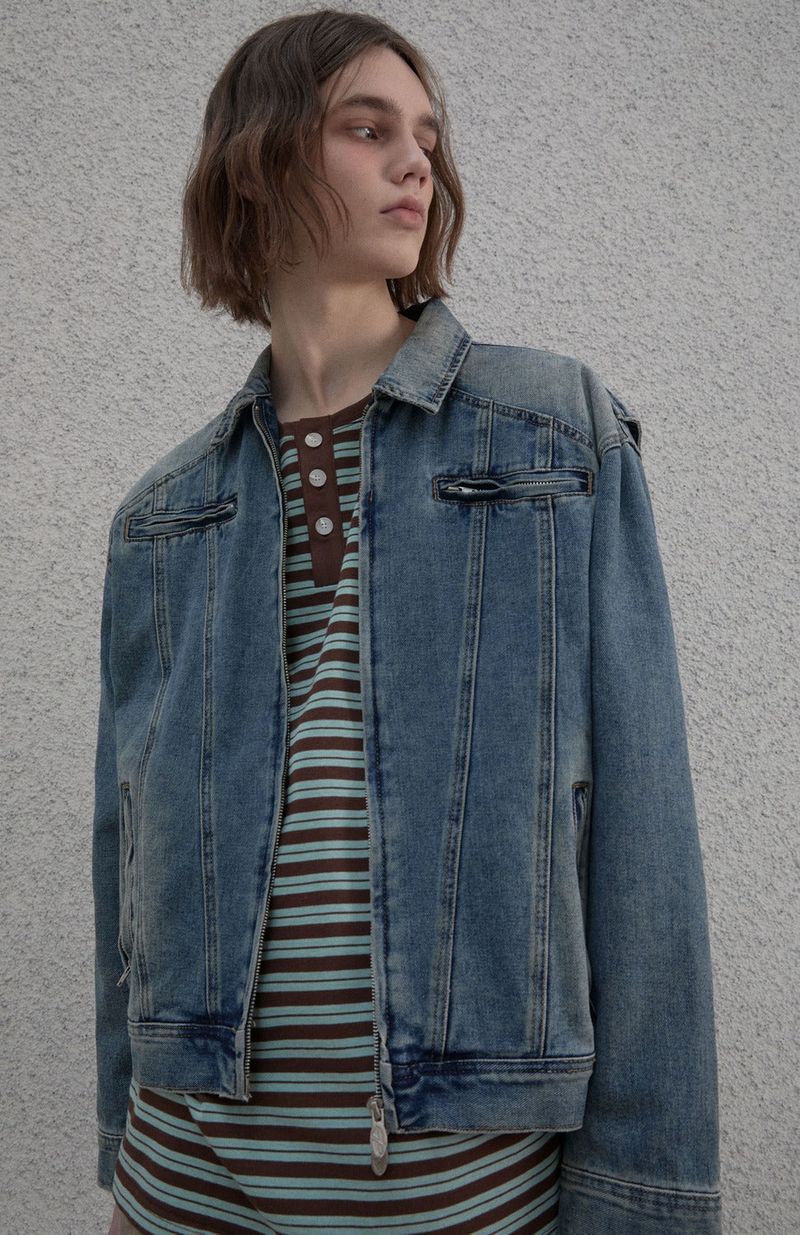 vintage washing line trucker jacket