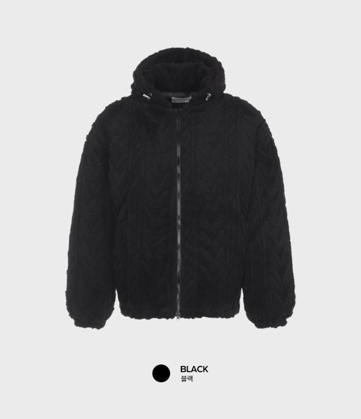 Nechis Cable Mink Fur Overfit Hooded Padding
