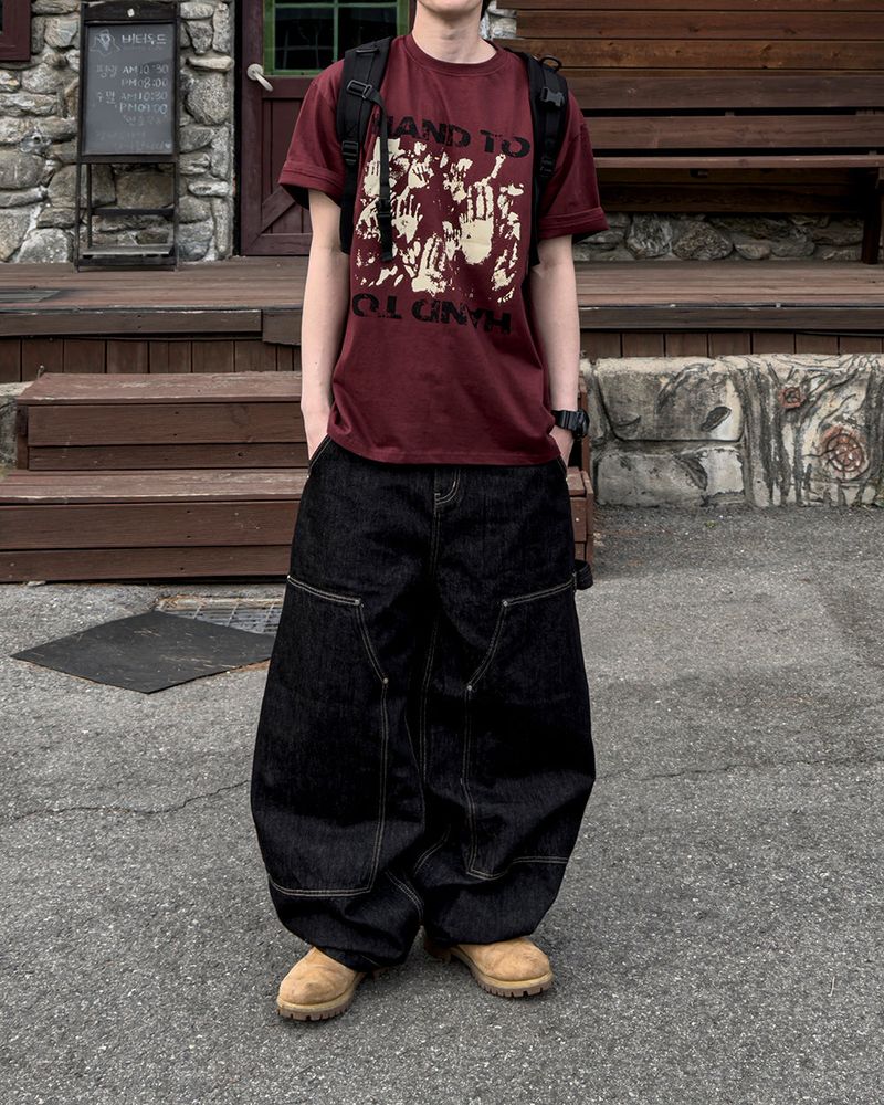 Touch Graphic Oversized Half T-Shirt