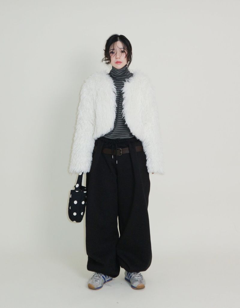 Angel Hairri Fur Bolero Short Jacket (Semi Cropped Jacket)