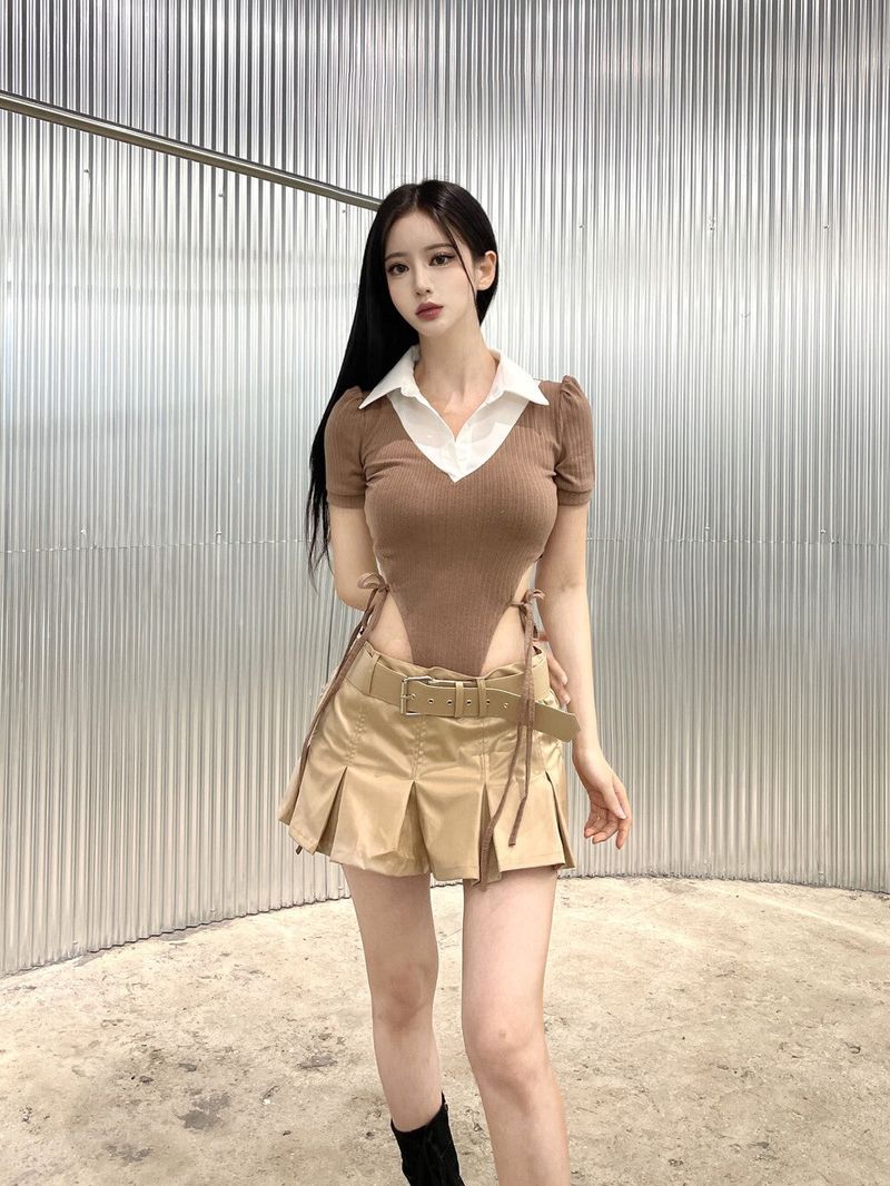 939. Coating mini pleats skirt (2color)