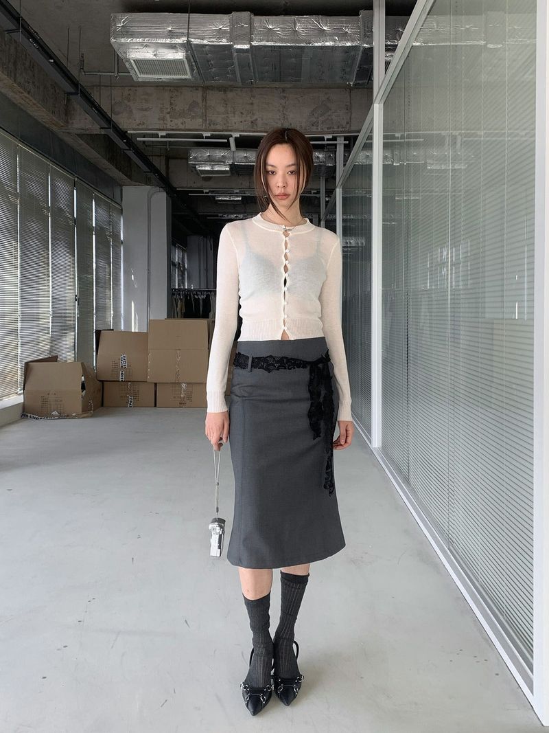 slit line midi skirt