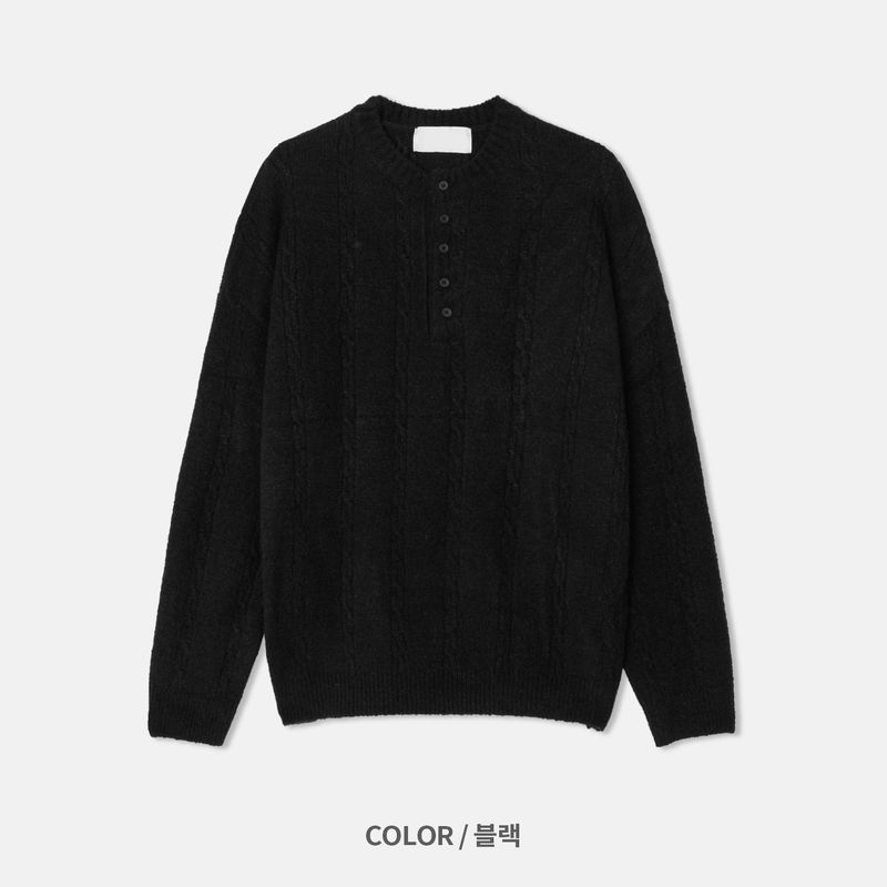 Fringe Henley Neck Knit Sweater (3 Colors)