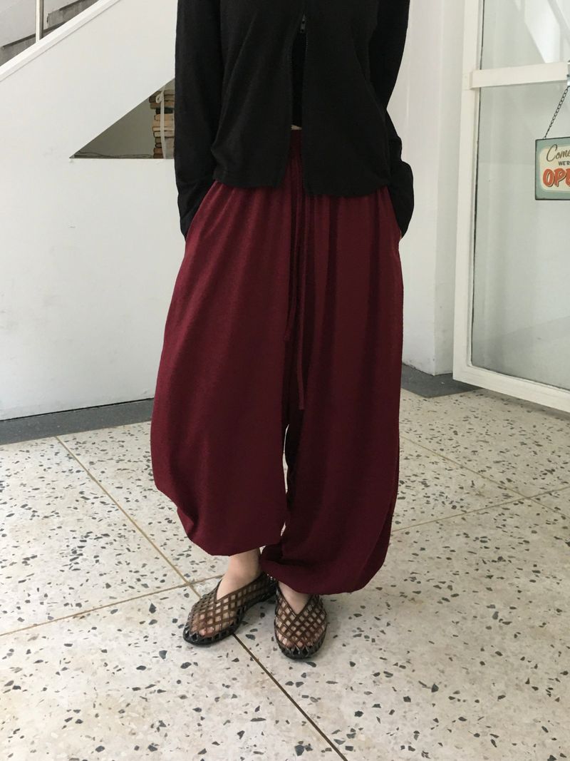 Harem Rayon Wide Banding Pants (3c)