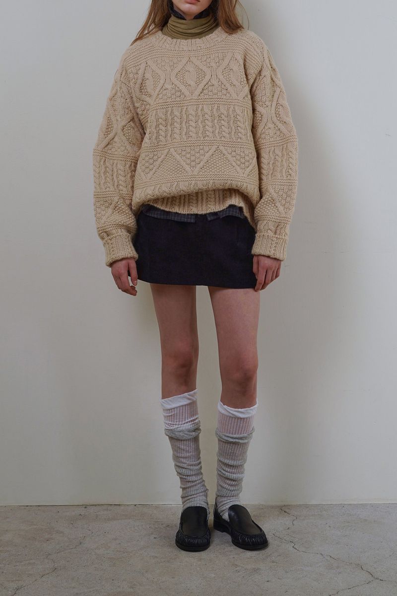 Carol cable knit_beige