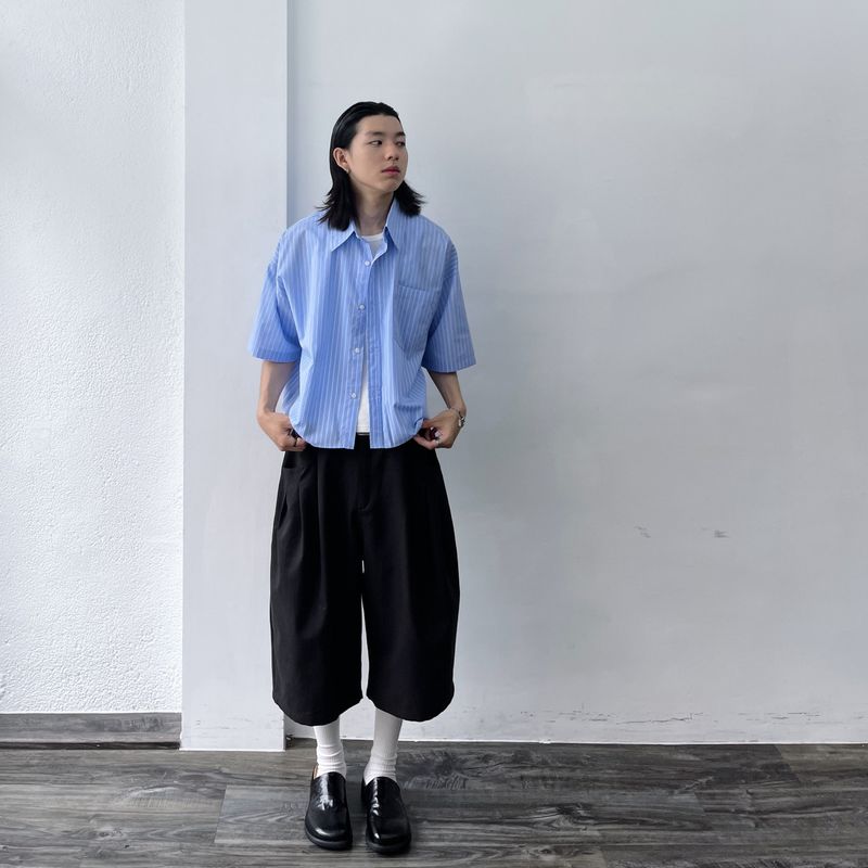 Horizontal Textured Short Shirt