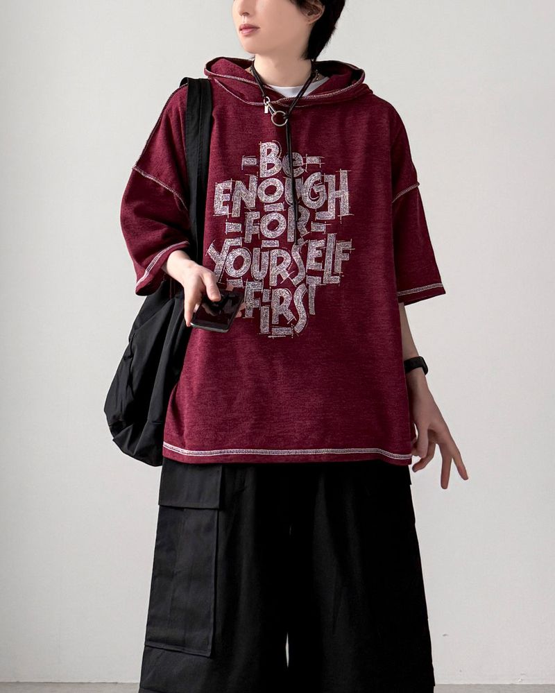 Enough Hooded Half Knit