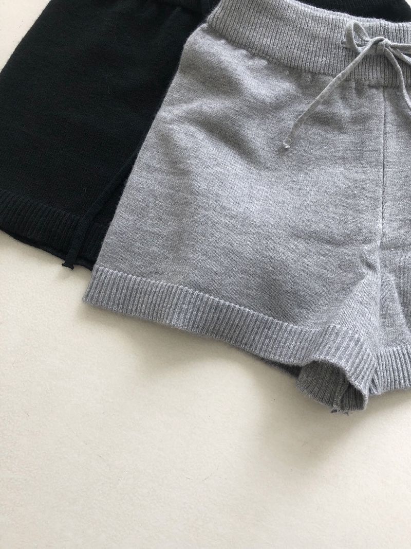 wool knit shorts