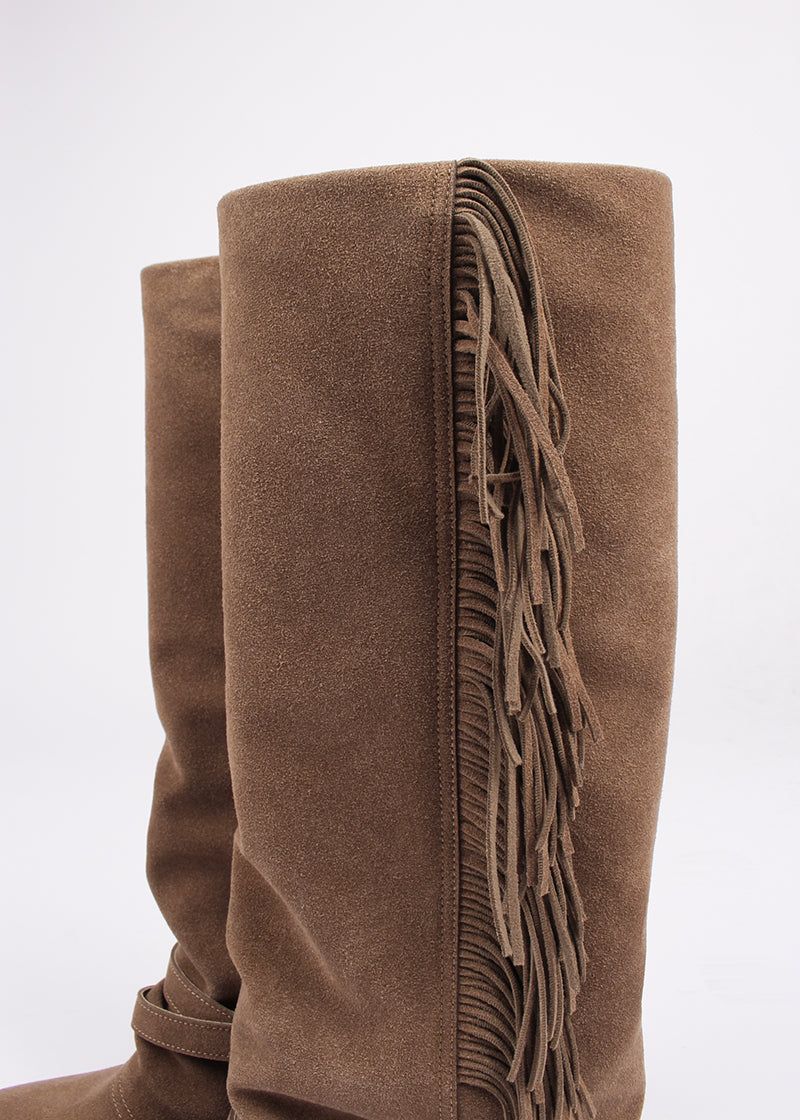FRINGE SUEDE LONG BOOTS