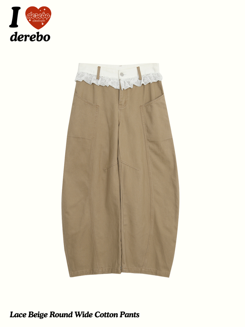 dereborujo（ドレボルゾー）の「レースベージュラウンドワイドコットンパンツ（パンツ）」