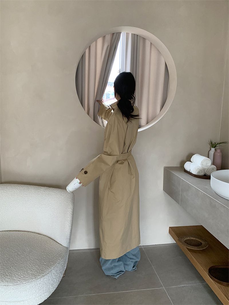 HIGH NECK MAXI TRENCH COAT (3C)