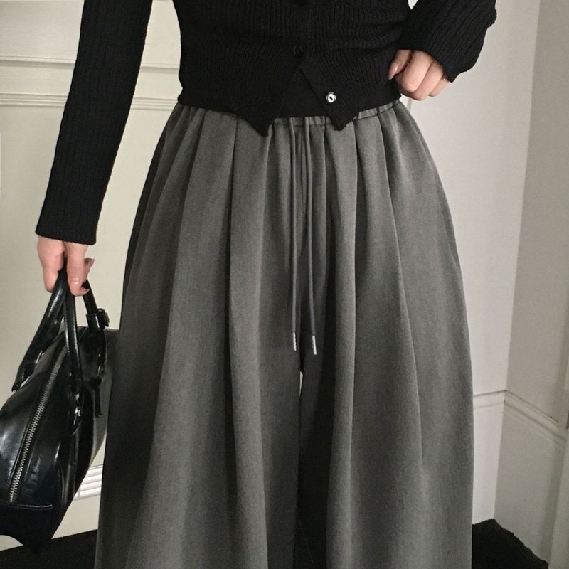 [MADE] Square wide rubber waist long pants