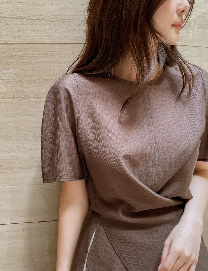 Illien Round Cross Wrap Blouse