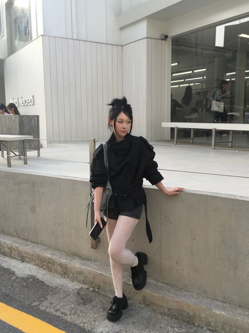 Crop trench jacket
