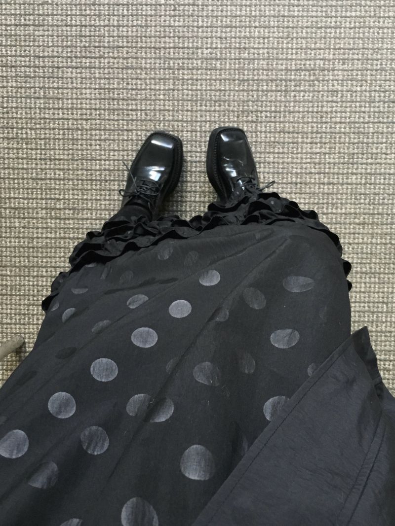 Round Dot Frill Long Skirt (2c)