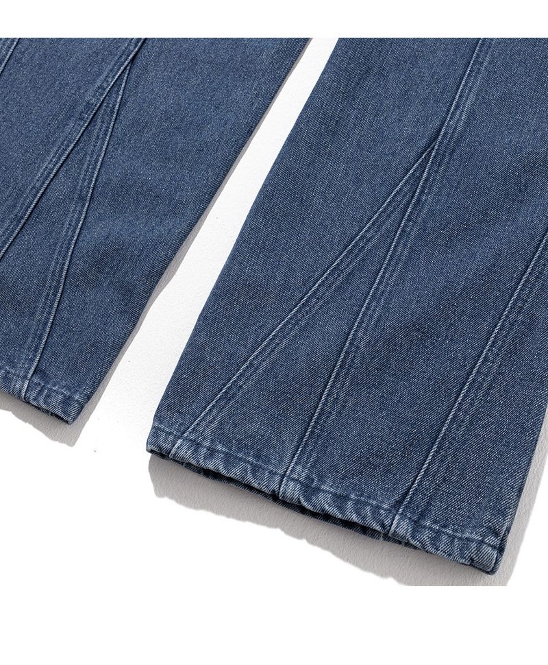 INCISION INVERTED WASHED DENIM PANTS
