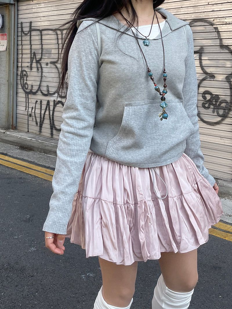 Mixed hooded sweatshirt.