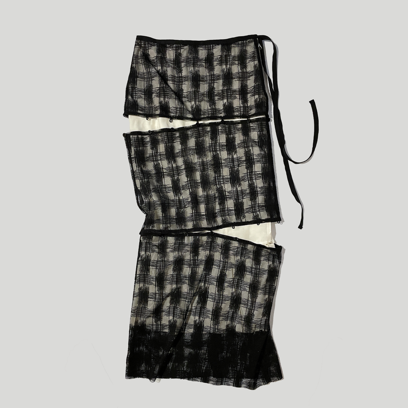 3 LAYERS CHECK SKIRT