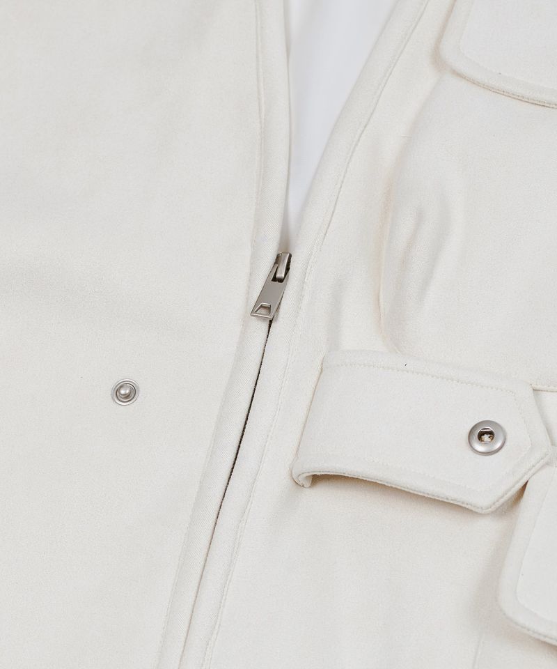 87-STAN025 [Vegan Suede] Multi-pocket Suede Best Ivory