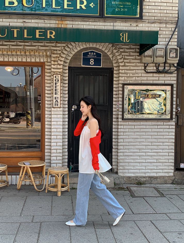 Cool Straight Denim Wide Pants (2color)